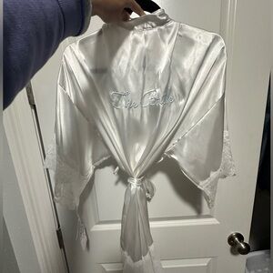 White silk bridal robe *new with tags*